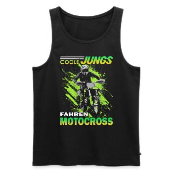 Motorrad Motocross und Dirtbike - Männer Premium Bio Tank Top - Schwarz - Vorne - AI Model Male 178 light (178cm)
