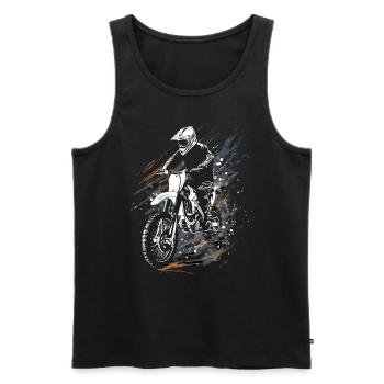 Dirtbike und Motorrad Motocross - Männer Premium Bio Tank Top - Schwarz - Vorne - AI Model Male 178 light (178cm)