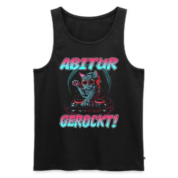 Abschlussklasse Abiturient | Abitur gerockt - Männer Premium Bio Tank Top - Schwarz - Vorne - AI Model Male 178 light (178cm)