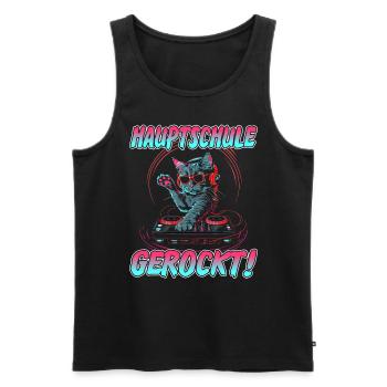 Abschlussklasse | Quali | Hauptschule gerockt - Männer Premium Bio Tank Top - Schwarz - Vorne - Michal (187cm)