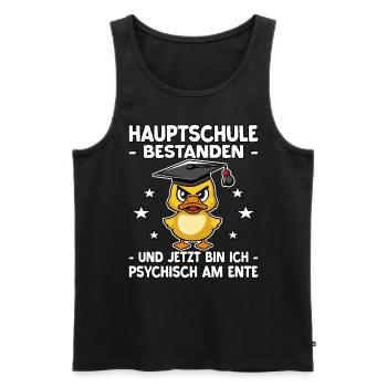 Abschlussklasse | Quali | Hauptschule bestanden - Männer Premium Bio Tank Top - Schwarz - Vorne - Michal (187cm)