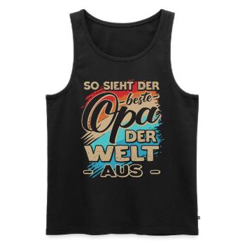 So sieht der beste Opa der Welt aus - Männer Premium Bio Tank Top - Schwarz - Vorne - AI Model Male 178 light (178cm)