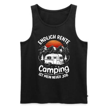 Endlich Rente Camping ist mein neuer Job | Campen - Männer Premium Bio Tank Top - Schwarz - Vorne - Michal (187cm)