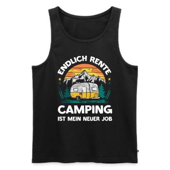 Endlich Rente Camping ist mein neuer Job | Campen - Männer Premium Bio Tank Top - Schwarz - Vorne - Michal (187cm)
