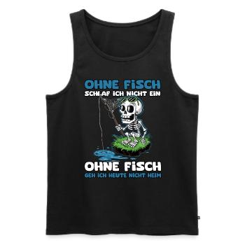 Ohne Fisch schlaf ich nicht ein | Angler - Männer Premium Bio Tank Top - Schwarz - Vorne - AI Model Male 178 light (178cm)