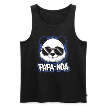Papanda | Vatertag Bester Papa | Papa Panda - Männer Premium Bio Tank Top - Schwarz - Vorne - AI Model Male 178 light (178cm)