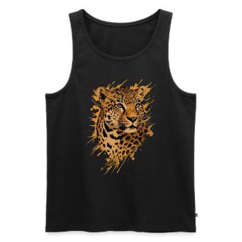 Leopard | Leopaden - Männer Premium Bio Tank Top - Schwarz - Vorne - AI Model Male 178 light (178cm)