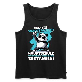 Nichts verstanden Hauptschule trotzdem bestanden - Männer Premium Bio Tank Top - Schwarz - Vorne - Michal (187cm)
