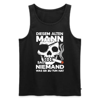 Diesem alten Mann | Motorradfahrer | Biker - Männer Premium Bio Tank Top - Schwarz - Vorne - Michal (187cm)