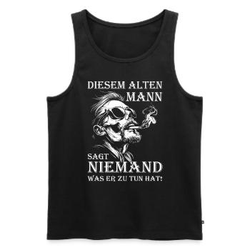 Diesem alten Mann | Motorradfahrer | Biker - Männer Premium Bio Tank Top - Schwarz - Vorne - Michal (187cm)