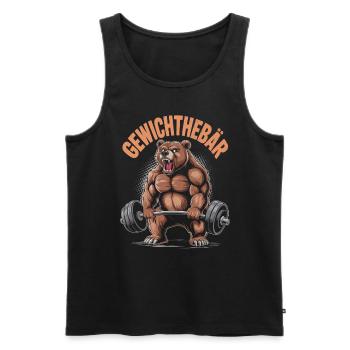 Gym Gewichthebär | Pumper | Fitness Bodybuilding - Männer Premium Bio Tank Top - Schwarz - Vorne - AI Model Male 178 light (178cm)
