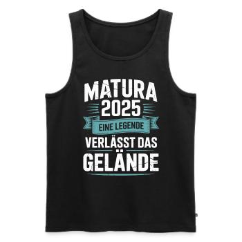 Matura 2025 Eine Legende verlässt das Gelände - Männer Premium Bio Tank Top - Schwarz - Vorne - AI Model Male 178 light (178cm)