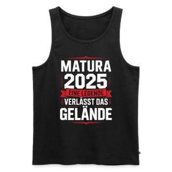 Matura 2025 Eine Legende verlässt das Gelände - Männer Premium Bio Tank Top - Schwarz - Vorne - AI Model Male 178 light (178cm)