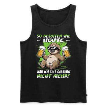 So besoffen wie heute Faultier | Sloth | Bier - Männer Premium Bio Tank Top - Schwarz - Vorne - AI Model Male 178 light (178cm)