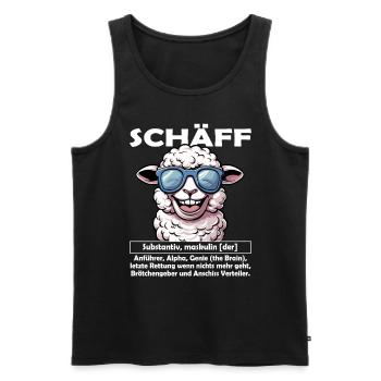 Schäff | Chef | Teamleiter| Abteilungsleiter - Männer Premium Bio Tank Top - Schwarz - Vorne - Michal (187cm)