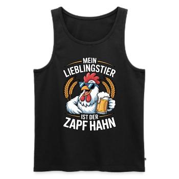 Mein Lieblingstier ist der Zapf Hahn | Bier - Männer Premium Bio Tank Top - Schwarz - Vorne - AI Model Male 178 light (178cm)