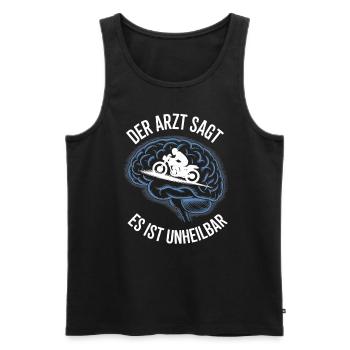 Der Arzt sagt es ist unheilbar Motorrad Biker - Männer Premium Bio Tank Top - Schwarz - Vorne - AI Model Male 178 light (178cm)