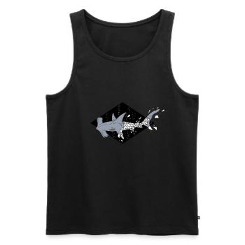 Geometric Hammerhead Shark - Men's Premium Organic Tank Top - black - Front - Michal (187cm)