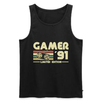 Gamer 91 - Men's Premium Organic Tank Top - black - Front - Michal (187cm)