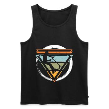 Stuntroller Roller Pumptrack Scooter Skater - Männer Premium Bio Tank Top - Schwarz - Vorne - AI Model Male 178 light (178cm)