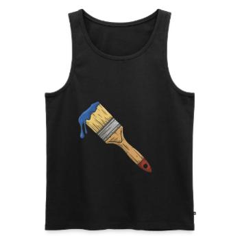 Pinsel mit farbe - Männer Premium Bio Tank Top - Schwarz - Vorne - Michal (187cm)