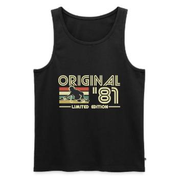 1981 - Männer Premium Bio Tank Top - Schwarz - Vorne - AI Model Male 178 light (178cm)