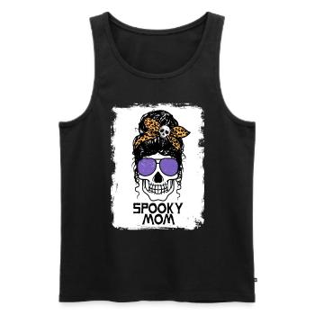 Spooky Mom - Messy Bun - Men's Premium Organic Tank Top - black - Front - AI Model Male 178 light (178cm)