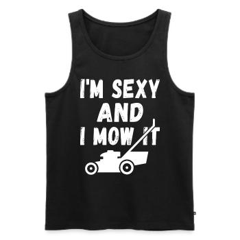 Je suis sexy et je tonds ça - Débardeur bio Premium Homme - noir - Devant - Michal (187cm)
