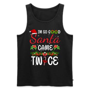Ich bin so gut, dass der Weihnachtsmann zweimal kam - Männer Premium Bio Tank Top - Schwarz - Vorne - Michal (187cm)