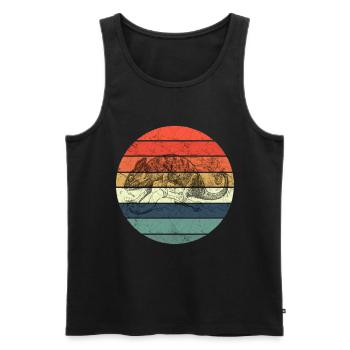 Chameleon - Retro Vintage Sunset - Men's Premium Organic Tank Top - black - Front - AI Model Male 178 light (178cm)
