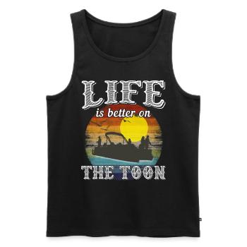 Das Leben ist besser auf dem Toon - Männer Premium Bio Tank Top - Schwarz - Vorne - AI Model Male 178 light (178cm)
