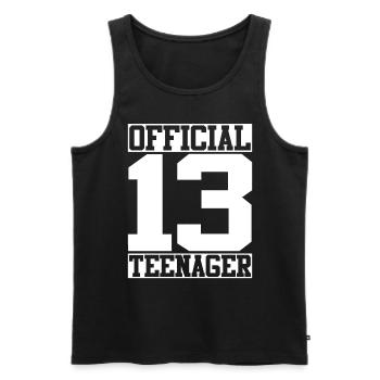 Officiellement un adolescent - Débardeur bio Premium Homme - noir - Devant - AI Model Male 178 light (178cm)