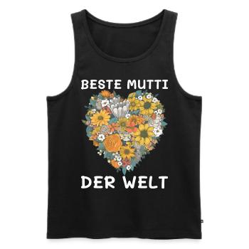 BESTE Mutti DER WELT Geschenk - Männer Premium Bio Tank Top - Schwarz - Vorne - Michal (187cm)