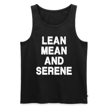Lean, Mean and Serene - Men's Premium Organic Tank Top - black - Front - AI Model Male 178 light (178cm)