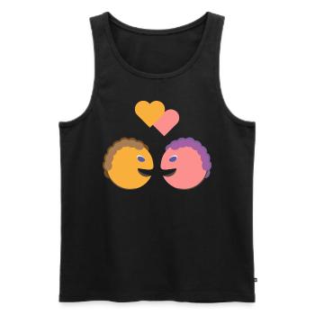 Gesicht Liebe Herz Geschenk - Männer Premium Bio Tank Top - Schwarz - Vorne - Michal (187cm)