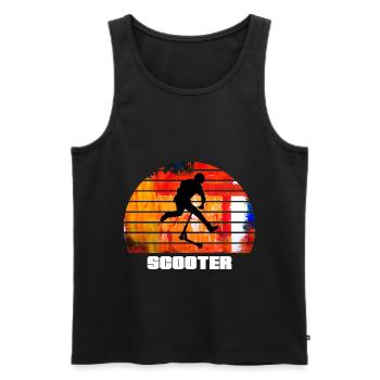 motor scooter - Men's Premium Organic Tank Top - black - Front - AI Model Male 178 light (178cm)