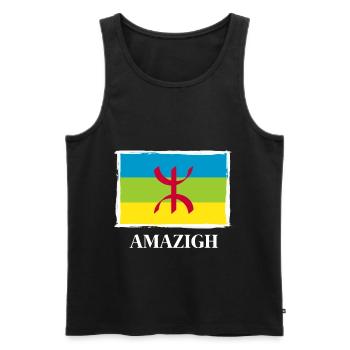 Amazigh - Männer Premium Bio Tank Top - Schwarz - Vorne - AI Model Male 178 light (178cm)