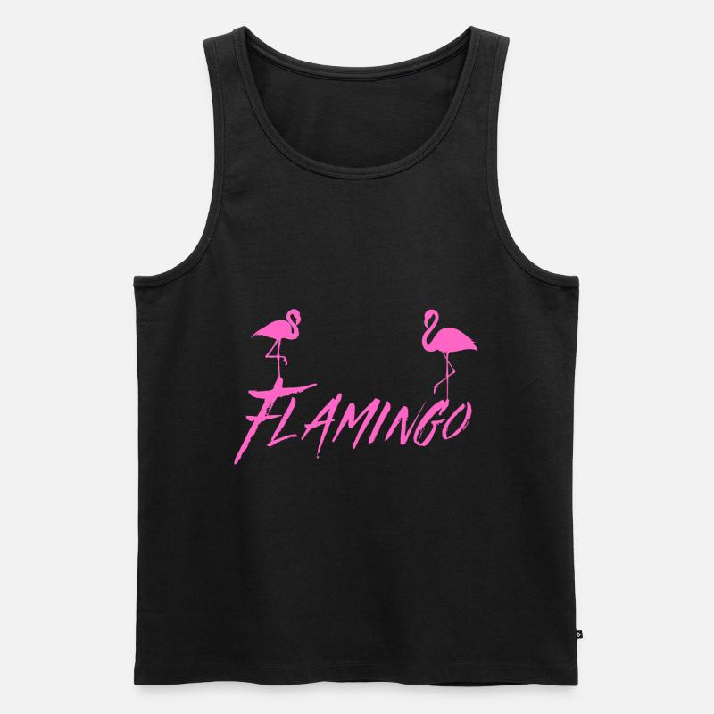 Flamingo - Männer Premium Bio Tank Top - Schwarz