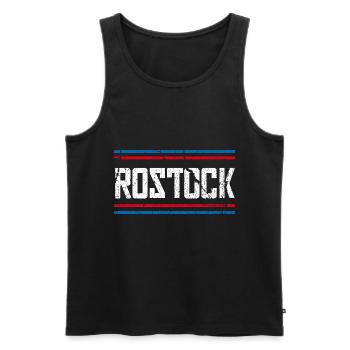 Rostock - Männer Premium Bio Tank Top - Schwarz - Vorne - Michal (187cm)