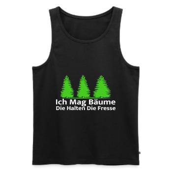 Ich Mag Bäume Die Halten Die Fresse - Waldliebe - Männer Premium Bio Tank Top - Schwarz - Vorne - AI Model Male 178 light (178cm)