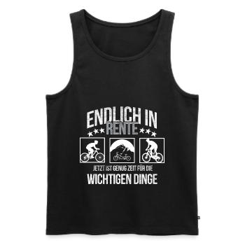 Rentner Fahrrad fahren Ruhestand genießen - Männer Premium Bio Tank Top - Schwarz - Vorne - AI Model Male 178 light (178cm)