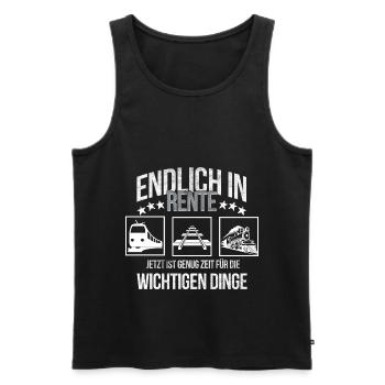 Rentner Modelleisenbahn Ruhestand genießen Rente - Männer Premium Bio Tank Top - Schwarz - Vorne - Michal (187cm)