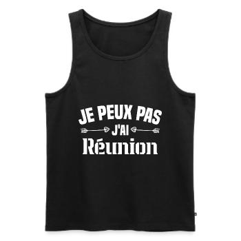 je peux pas j ai Réunion - Débardeur bio Premium Homme - noir - Devant - Michal (187cm)