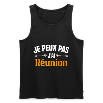 je peux pas j ai Réunion - Débardeur bio Premium Homme - noir - Devant - Michal (187cm)