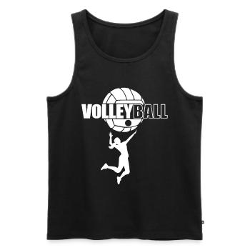 Volley-ball sport équipe dames cadeau volley ball - Débardeur bio Premium Homme - noir - Devant - Michal (187cm)