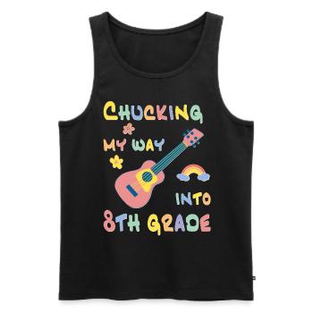 Chucking my way into 8th grade - Men's Premium Organic Tank Top - black - Front - AI Model Male 178 light (178cm)