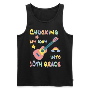 Chucking my way into 10th grade - Men's Premium Organic Tank Top - black - Front - AI Model Male 178 light (178cm)