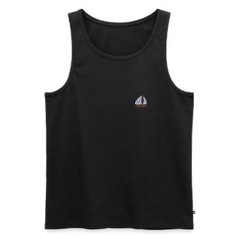 Segelboot bestickt - Männer Premium Bio Tank Top - Schwarz - Vorne - AI Model Male 178 light (178cm)