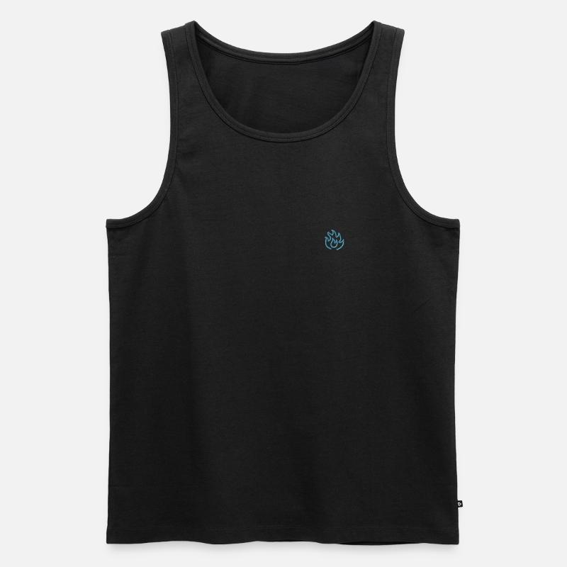 Flamme Blau - Männer Premium Bio Tank Top - Schwarz