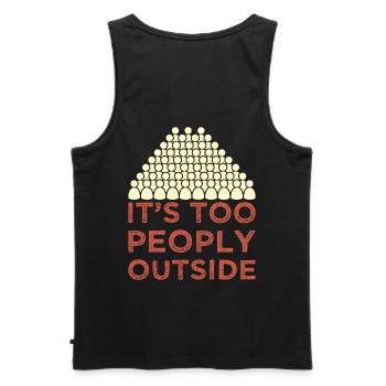 Introvert - Men's Premium Organic Tank Top - black - Back - AI Model Male 178 light (178cm)